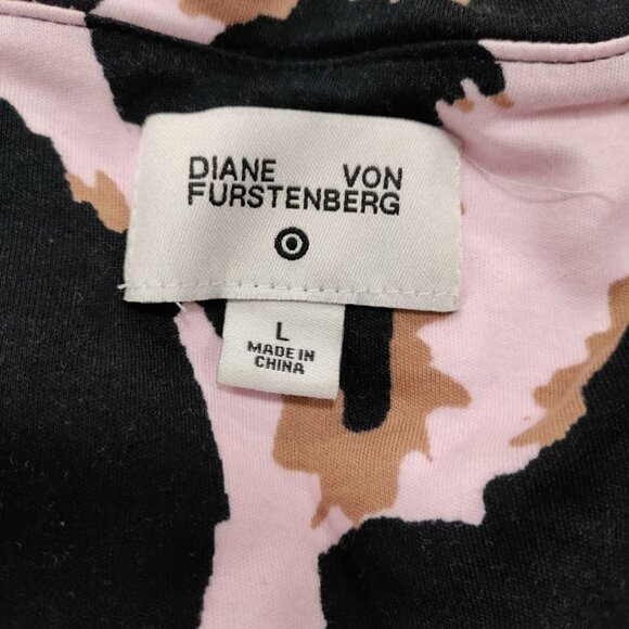 Diane Von Furstenberg Stylish Leopard Print Halter Neutral Jumpsuit Size Large - Picture 9 of 14